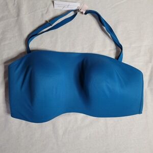 NEW Victorias Secret Lightly Lined Strapless Bra Teal Blue XL Convertible Straps
